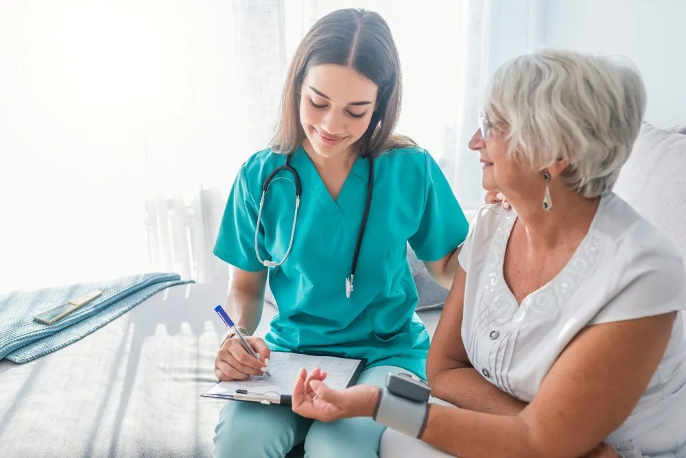 Healthcare provider with patient